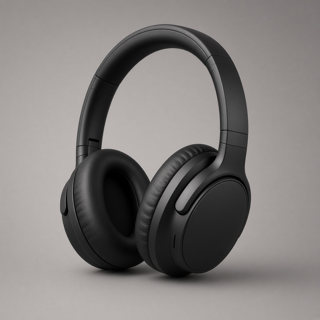 Premium wireless headphones on display